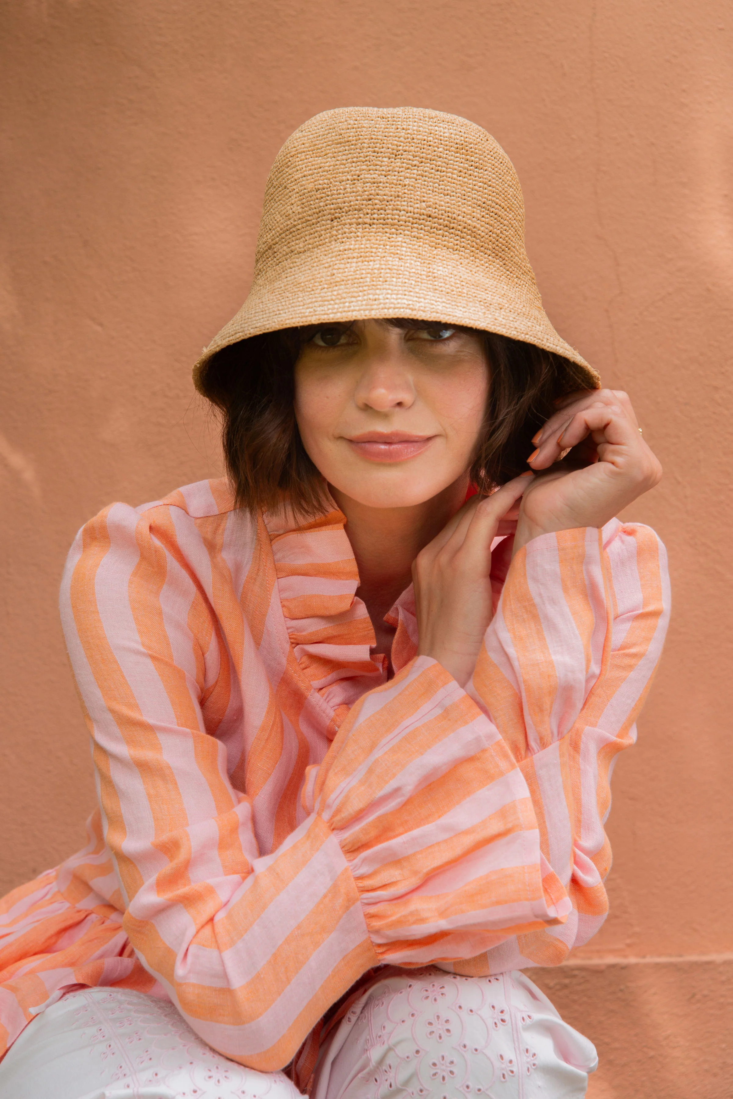 Tinky Stripe Blouse in Orange & Pink - Image 5