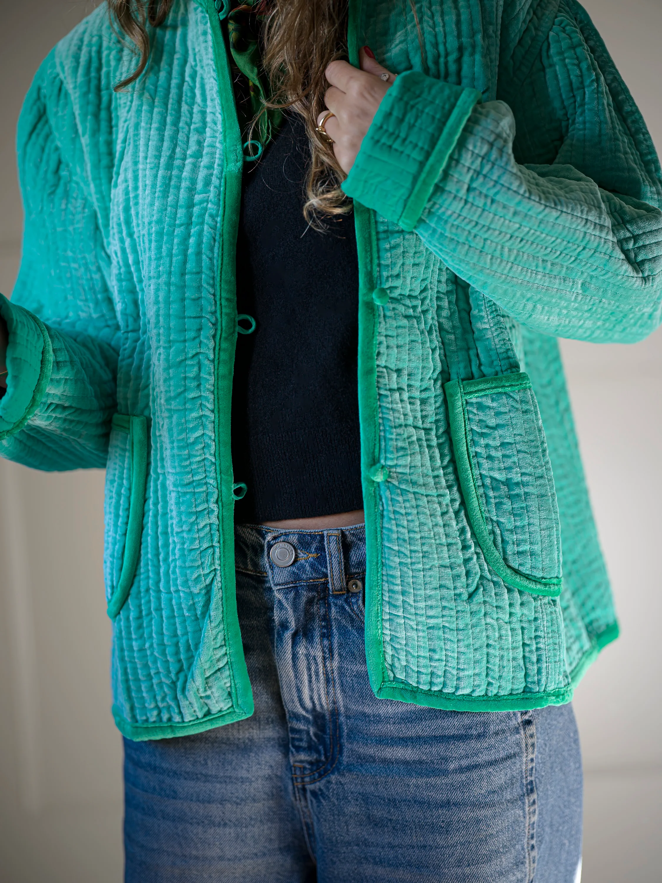 Tinky Velvet Jacket Sea Green - Image 5