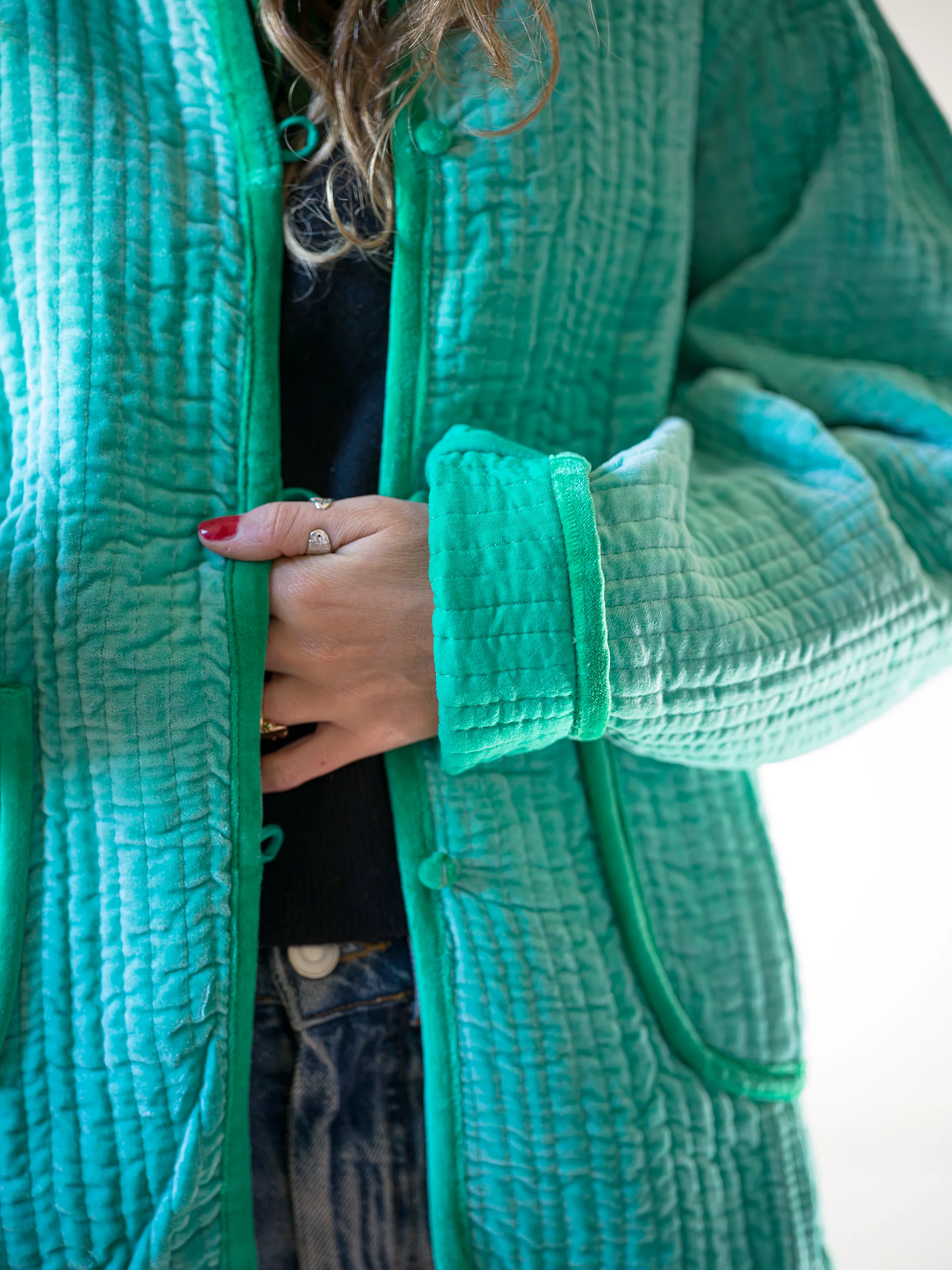 Tinky Velvet Jacket Sea Green - Image 6