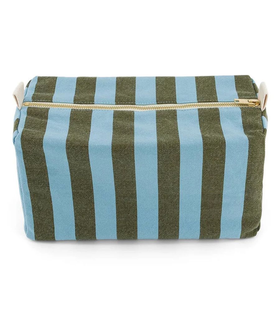 Vic Toiletry Bag Stripes Olive And Blue